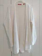 Vorschaubild 2 von Damen Strickjacke Gr. 44 Weiß Casual Baumwoll-Mix