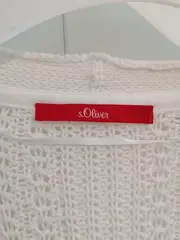 Vorschaubild 3 von Damen Strickjacke Gr. 44 Weiß Casual Baumwoll-Mix