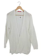 Vorschaubild 1 von Damen Strickjacke Gr. 44 Weiß Casual Baumwoll-Mix