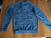 Vorschaubild 2 von Herren Pullover Meliert Blau Schnürung Slim Fit Gr. M