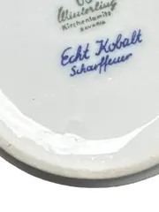 Vorschaubild 4 von Milchkännchen Porzellan Echt Kobalt Scharffeuer Gestreift Weiß 8cm