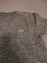 Vorschaubild 2 von Herren T-Shirt V-Ausschnitt Grau Meliert Gr. S