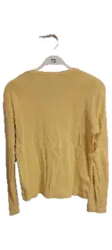 Vorschaubild 2 von Damen Langarmshirt Gr. XL Gelb Basic Logo-Print Baumwolle