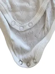 Vorschaubild 4 von Baby Body Mädchen Gr. 68 Weiß Lochmuster Träger Baumwolle