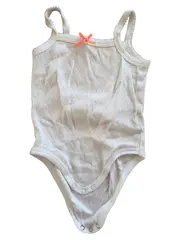 Vorschaubild 1 von Baby Body Mädchen Gr. 68 Weiß Lochmuster Träger Baumwolle