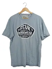 Vorschaubild 1 von FCUK Workwear T-Shirt Herren Blau Gr. L Casual Logo-Print