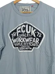 Vorschaubild 3 von FCUK Workwear T-Shirt Herren Blau Gr. L Casual Logo-Print