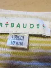 Vorschaubild 4 von Kinder T-Shirt Henley Gestreift Gelb Weiß Gr. 138/140