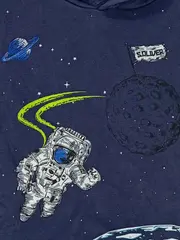 Vorschaubild 3 von Kapuzenpullover Kinder Gr. 128 Blau Tiermotiv Baumwolle Freizeit