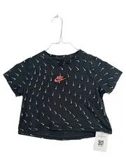 Vorschaubild 1 von Kinder T-Shirt Swoosh Allover Print Schwarz Gr. 128 S
