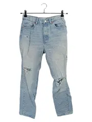 Vorschaubild 1 von Destroyed Jeans Damen Gr. 36 W28 Hellblau Distressed High Waist
