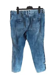 Vorschaubild 3 von Damen Jeans Tapered Fit Knopfleiste Blau Gr. 32/W32