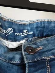 Vorschaubild 2 von Damen Jeans Tapered Fit Knopfleiste Blau Gr. 32/W32