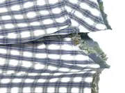 Vorschaubild 3 von Hemdbluse Damen Kariert Langarm Stickerei Fransen Baumwolle 40 L