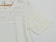 Vorschaubild 3 von Damen Pullover Strickshirt Gr. 40/L Weiß Casual Lochmuster Kurzarm
