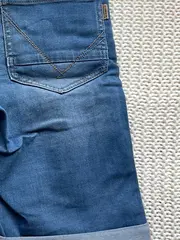 Vorschaubild 2 von Kinder Jeans Shorts Gr. 134 Blau Casual Uni Baumwolle Knopf