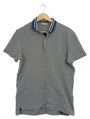 Vorschaubild 1 von Poloshirt Herren Gr. L grau gestreifter Kragen Baumwolle