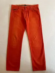 Vorschaubild 3 von Herren Jeans Regular Fit Orange Gr. W34/L30 Baumwolle
