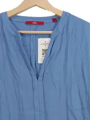 Vorschaubild 3 von Damen Bluse Langarm Gr. 42 Blau Viskose Casual