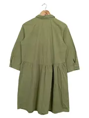 Vorschaubild 2 von Damen Blusenkleid Gr. 36/S Grün Casual Baumwolle Midikleid