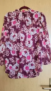 Vorschaubild 2 von Damen Bluse 40/L Rot Florales Muster Feminin