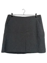 Vorschaubild 1 von Damen A-Linienrock Gr. 42 Grau Wolle Italian Fabric