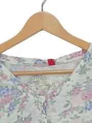 Vorschaubild 2 von EDC Damen Strickjacke Blumenmuster Gr. 36/S Casual Cropped Baumwolle