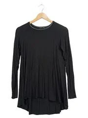 Vorschaubild 1 von Damen Langarmshirt Schwarz Gr. S Vokuhila Asymmetrisch Basic