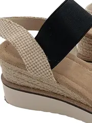 Vorschaubild 6 von Sandalen Damen Gr. 40 Keilabsatz Espadrilles Schwarz Casual