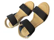 Vorschaubild 2 von Sandalen Damen Gr. 40 Keilabsatz Espadrilles Schwarz Casual