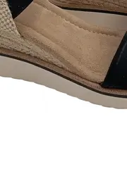 Vorschaubild 7 von Sandalen Damen Gr. 40 Keilabsatz Espadrilles Schwarz Casual