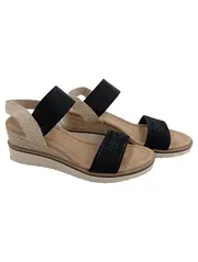 Vorschaubild 1 von Sandalen Damen Gr. 40 Keilabsatz Espadrilles Schwarz Casual
