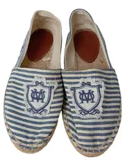 Vorschaubild 2 von Espadrilles Slipper Schuhe Damen 36 Blau Gestreift Maritim Logo