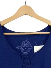 Vorschaubild 4 von EDC Damen T-Shirt Gr. 38 M Blau Casual Rüschen Kurzarm