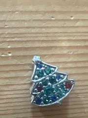 Vorschaubild 3 von Damen Charm Anhänger Weihnachtsbaum Silber Mehrfarbig Strass