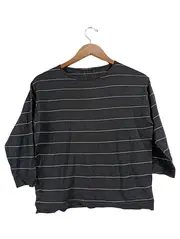 Vorschaubild 1 von Damen Langarmshirt Grau Gestreift Gr. 36/S Wolle Casual