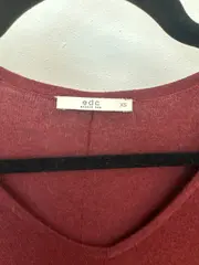 Vorschaubild 2 von Strickkleid Damen XS Bordeaux V-Ausschnitt Langarm