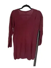 Vorschaubild 3 von Strickkleid Damen XS Bordeaux V-Ausschnitt Langarm