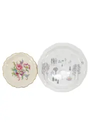 Vorschaubild 1 von Sammelteller Set 2tlg Blumenmuster Weihnachten Porzellan Mehrfarbig