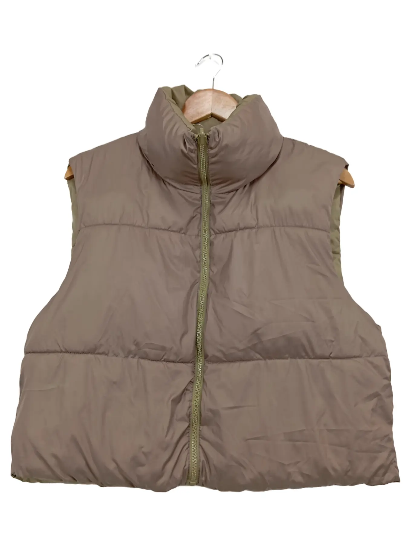 ONLY Damen Steppweste Gr. L Braun Casual Weste Polyester