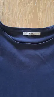 Vorschaubild 3 von EDC Damen T-Shirt Gr. 36/S Basic Blau Kurzarm