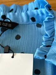 Vorschaubild 4 von Damen Bluse Punkte Rüschen Blau Gr. 36/S