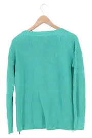 Vorschaubild 2 von Damen Pullover Grün Gr. 36/S Casual Rippstrick Reißverschluss