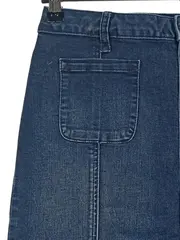 Vorschaubild 3 von Damen Jeansrock Blau Uni Midirock Knopfleiste Gr. 36 S
