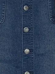 Vorschaubild 2 von Damen Jeansrock Blau Uni Midirock Knopfleiste Gr. 36 S