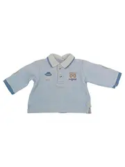 Vorschaubild 1 von Baby Poloshirt Kinder Blau Gr. 74 Casual Bären-Applikation