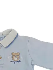Vorschaubild 3 von Baby Poloshirt Kinder Blau Gr. 74 Casual Bären-Applikation