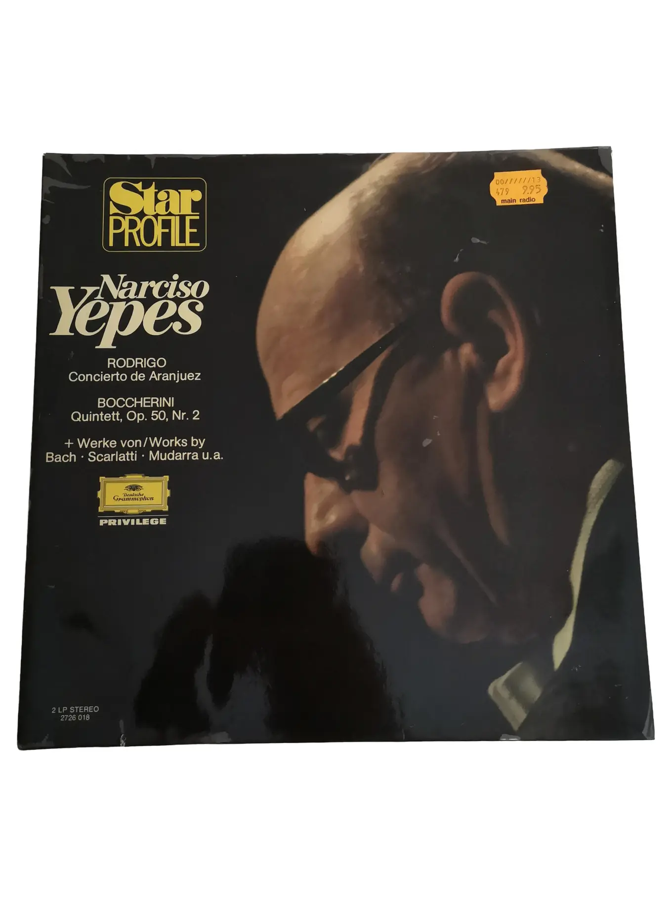 Deutsche Grammophon Narciso Yepes Star Profile 2LP Vinyl Rodrigo Aranjuez Bach
