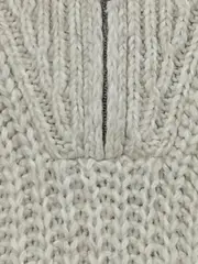 Vorschaubild 3 von Denim Pullunder Damen XS Beige Strickweste Troyer Baumwolle