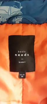 Vorschaubild 5 von Kinder Winterjacke Gr. 92 Petrol Grafik Kapuze Reißverschluss